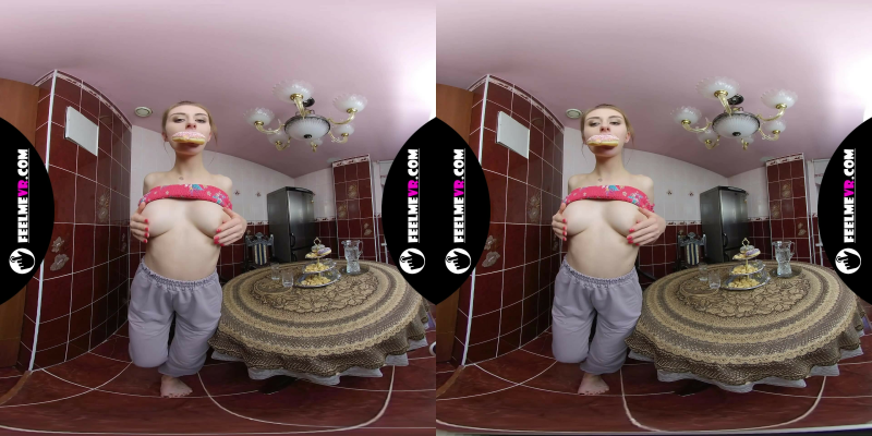 Lina Eats A Donut And Masturbates In The Kitchen Vr180 - Image 2