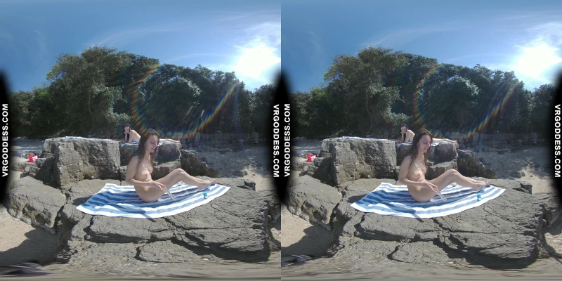 Rebeka Ruby Wild Nude Beach Dildo Adventure - Image 1