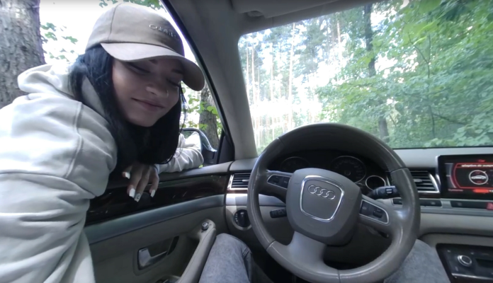 With Beautiful Teen Chloe Heart In The Car - Image 1