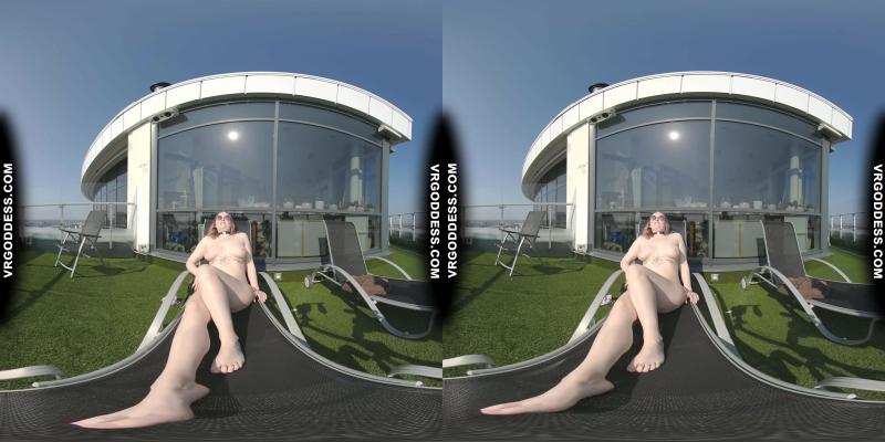 Diana Rooftop Masturbating While Sunbathing Oiling Her Huge Double D Tits Then Hitachi Orgasm - Image 3