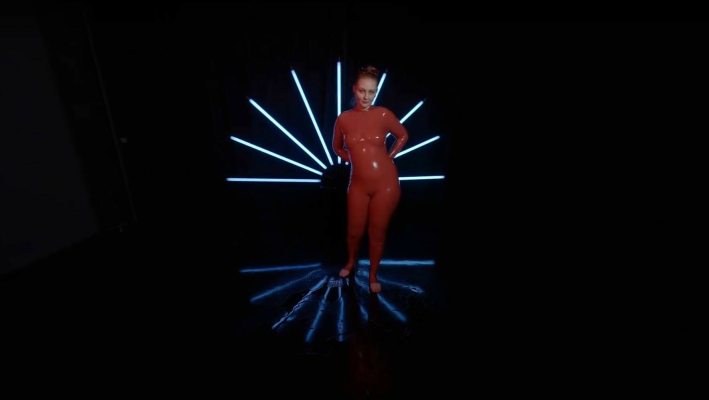 Red Latex Lady Takes A Shower - Image 2